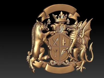 Dragon Boar Logo 3D print model