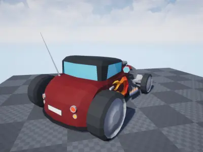 Hot Rod Polygonal Car Model - Game Ready Low-poly 3D model