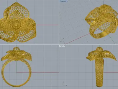 woman ring 3D print model