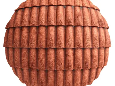 Roof Tile Materials 5- By 3 color Pbr By Sbsar 4k Texture