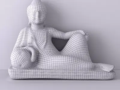 Antique Sitting Buddha Statue 3D model