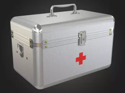 First Aid Kit Metal Box Low-poly 3D model
