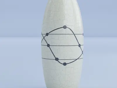 Ceramic White Vase Set 3D model