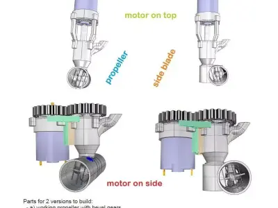 MJS 2002-27 Bow Thruster 27mm for scale model boats 3D print model