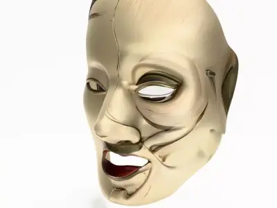 Japanese Broken Beauty Ubume  Nipponese mask toy 3D print model