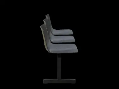 Pato Bench-Steel Black Painted Low-poly 3D model