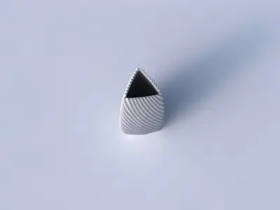Vase triangle with bent extruded lines 3D print model