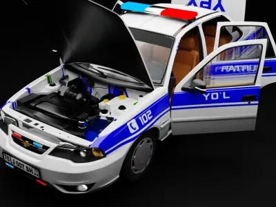 chevrolet nexia 2 police 3D model
