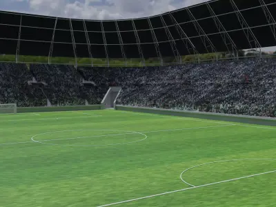 Soccer Stadium - Soccer Fans Low-poly 3D model get