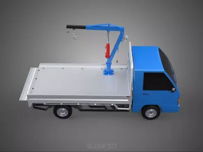DROPSIDE JIB CRANE LIFTER HOIST HAND WINCH BED GATE PICKUP TRUCK 3D model