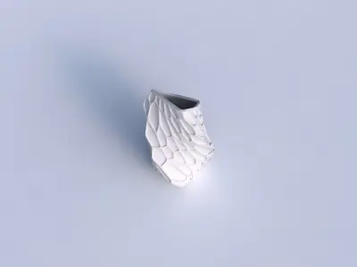 Vase twisted bent quadratic with organic dents 3D print model