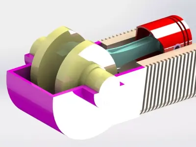 Engine - animation Low-poly 3D model