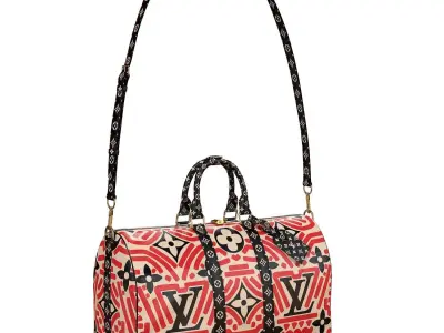 Louis Vuitton Bag Keepall Bandouliere 45 Crafty Red Low-poly 3D model