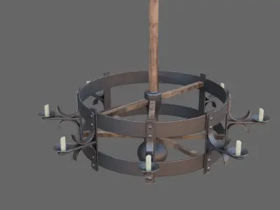 Chandelierr Low-poly 3D model
