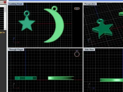 Pendant Month and star elements  3D print model