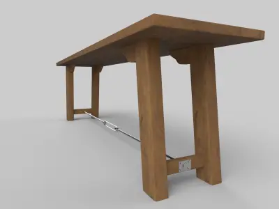 table Low-poly 3D model