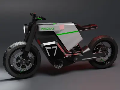 Futuristic Electric Scrambler Low-poly 3D model