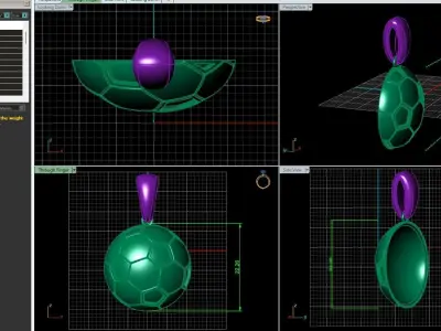 Football Pendant Jewelry Model Ball 3DM STL 3D print model