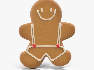 Gingerbread Cookie 1 Low-poly 3D model