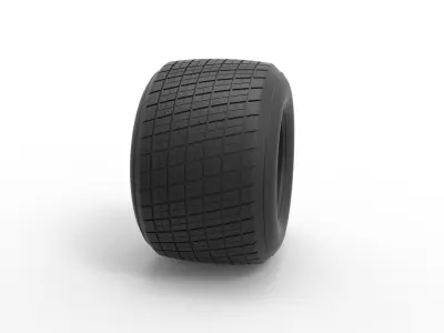 Dirt Sprint racing tire 4 Scale 1 to 25 3D print model