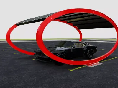 ELLIPSE TYPE SOLAR CARPORT TYPE-1 3D model