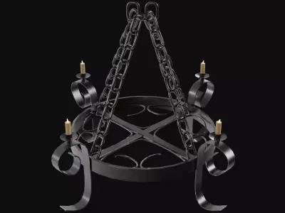 Medieval Roof Lamp Low-poly 3D model