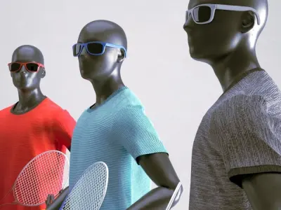 Tennis Man Mannequin 3D model