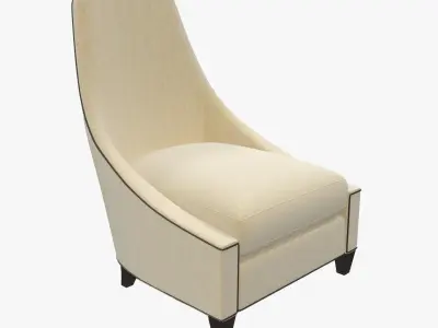 Baker Bel Air Lounge Chair Low-poly 3D model