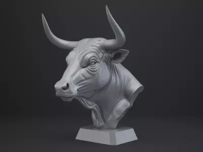 Bull Bust - Animal Figurine 3D print model