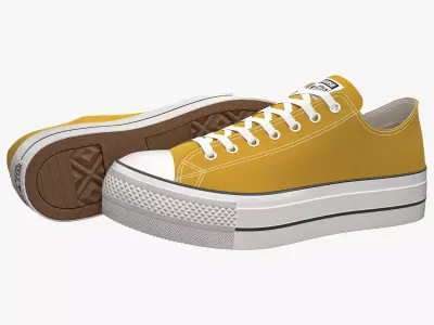 Chuck Taylor All Star Lift Platform Low Top Yellow 3D model
