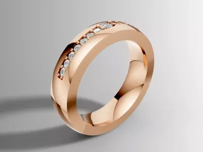 Diamond Line ring 3D print model
