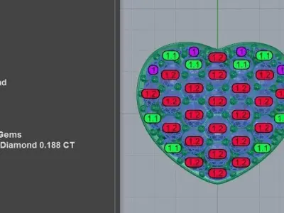 Heart-shaped diamond earrings  3D print model