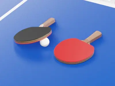 Ping Pong racket 3D model Free 3D model