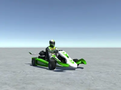 Low Poly Kart With Player 14 Low-poly 3D model