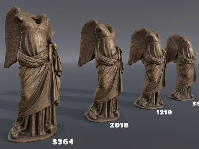 Angel Statue - PBR game-ready Low-poly 3D model