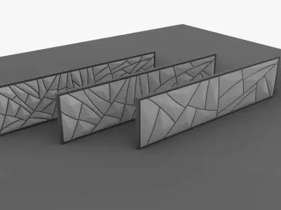 Curvy Cracks Wall Pattern 3D model