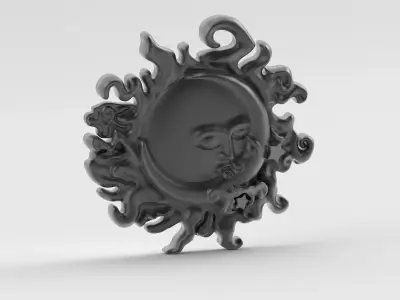 MOON AND SUN PENDANT - DIJE SOL Y LUNA 3D print model