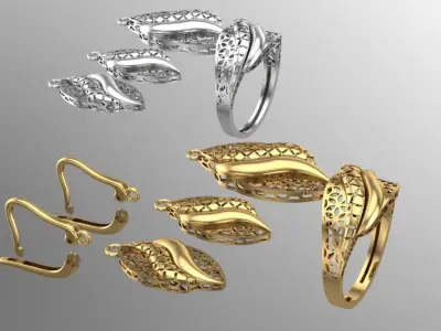 Gold half set fusion cut 1 3D print model