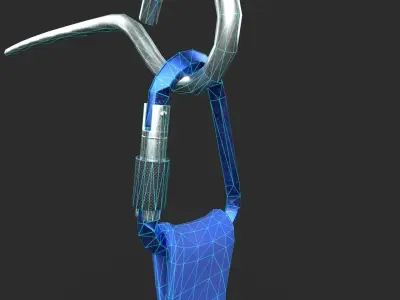 Climbing hook belt Low-poly 3D model