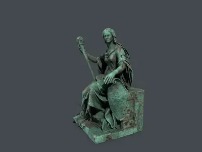 woman Statue Low-poly 3D model