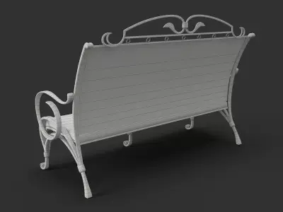 Collection of Wrought Decorative Elements and Garden Furniture 3D model