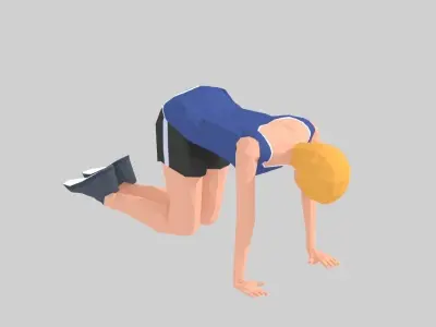 Back Stretch  Exercise Woman Animation Low-poly 3D model