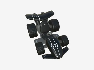 Cartoon Kart A09 Black - Vehicle Racing Design Low-poly 3D model