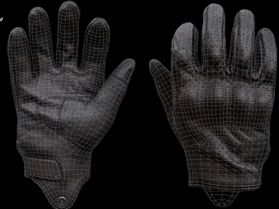 Motor Gloves 005 Low-poly 3D model