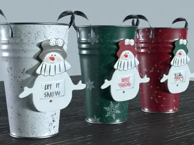 Christmas Candy Vase Low-poly 3D model