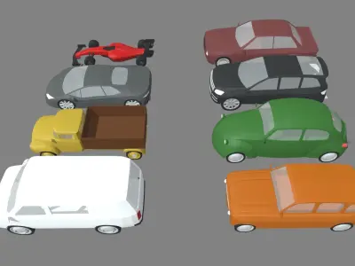 Low Poly Cars Pack 01 Low-poly 3D model