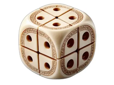 Intricate Carved Decorative Dice Orb Low-poly 3D model