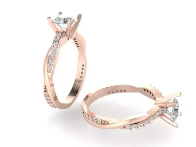 Twist diamond ring 3D print model