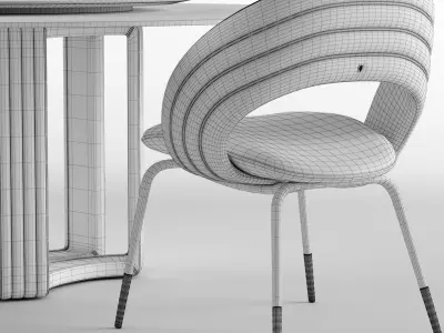 Kylo chair and table -  Visionnaire 3D model