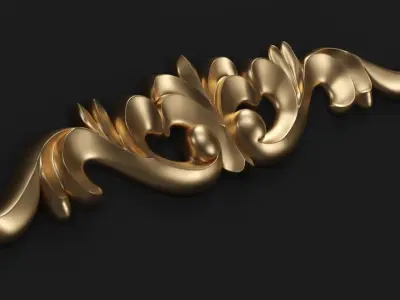 decorative 3D model golden ornament 3D model